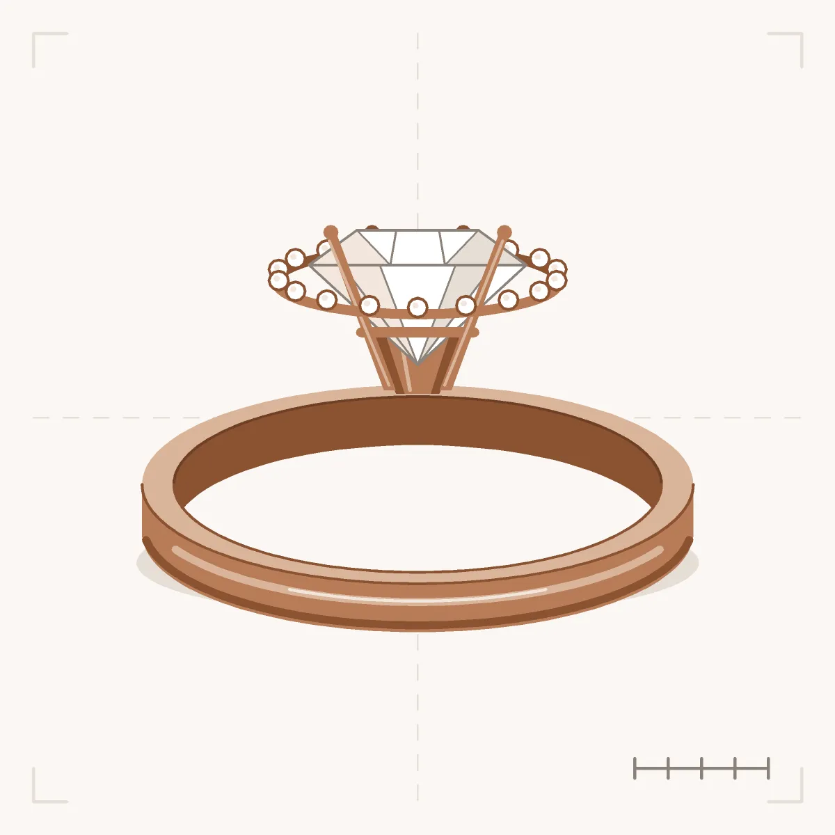 Oval Halo Ring in perspective: an oval stone surrounded by a ring of small accent stones