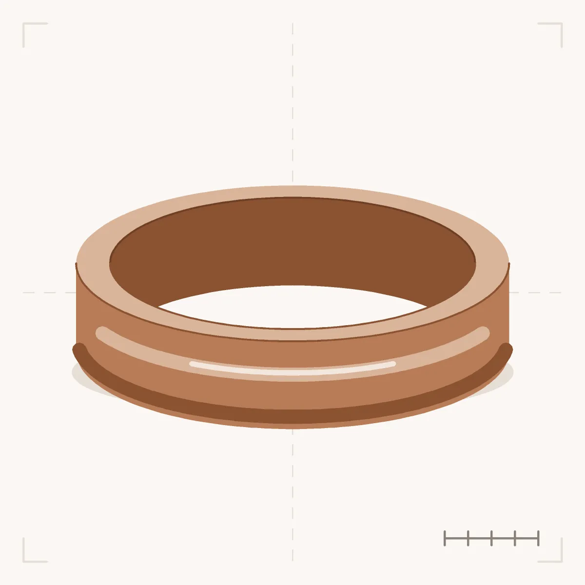Comfort-Fit Wedding Band in perspective: a wide, smooth rose-gold band with a domed outside