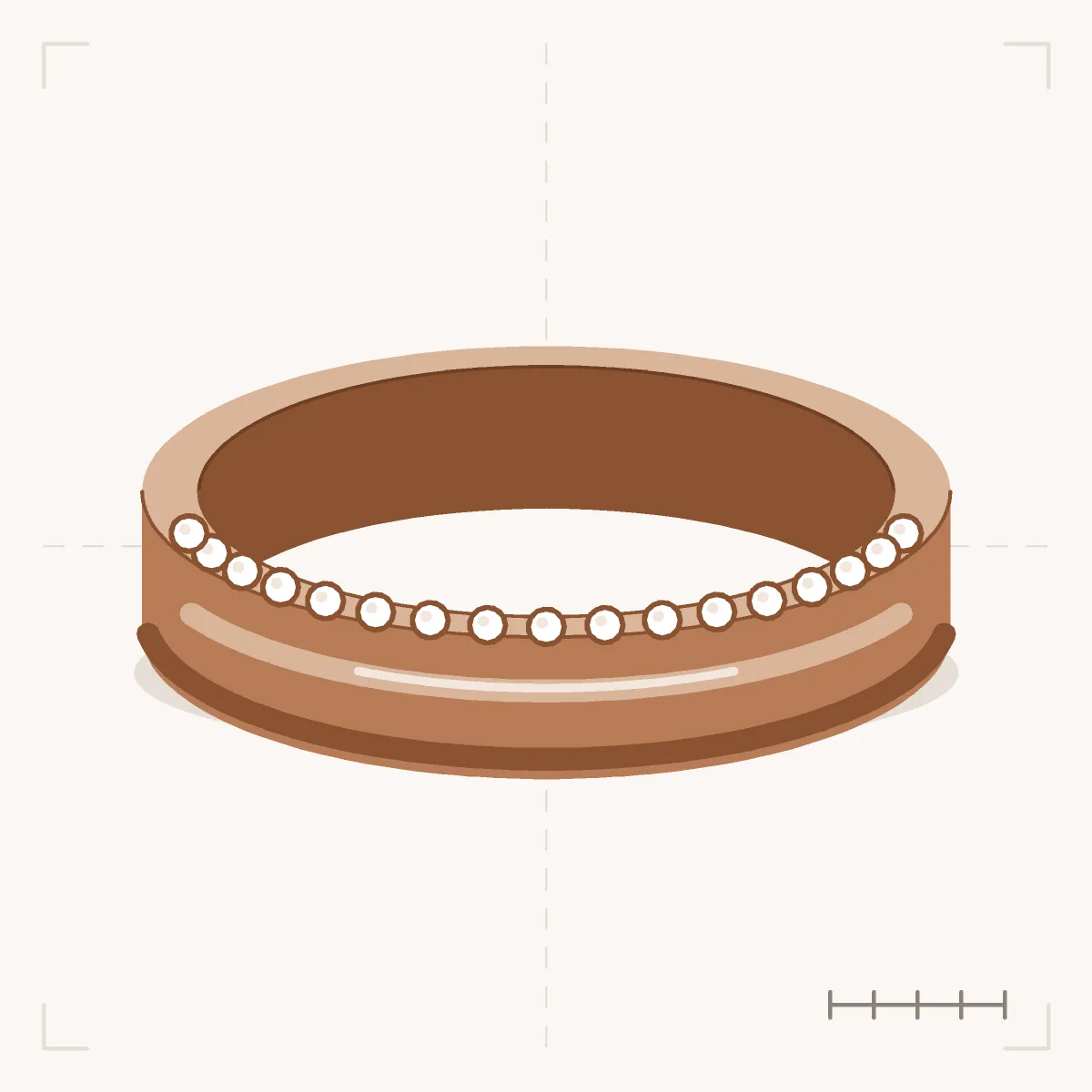 Pavé Eternity Band in perspective: a row of small stones set along the top of the band